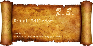 Ritzl Sándor névjegykártya